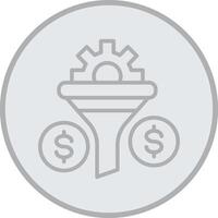 Conversion Funnel Grey Line Circle Icon vector