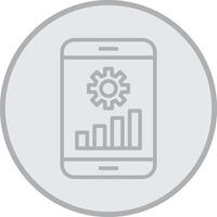 Mobile Optimization Grey Line Circle Icon vector