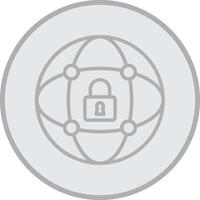 Cyberspace Grey Line Circle Icon vector