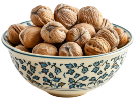 A bowl of walnuts png