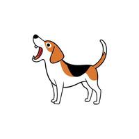 Beagle Shepherd dog screams icon illustration vector
