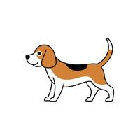 Beagle Shepherd dog walks icon illustration vector