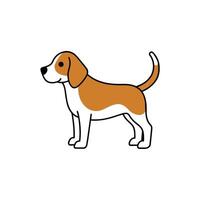 beagle perro se ríe icono ilustración vector