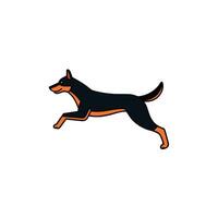 Beauceron dog jumps icon illustration vector
