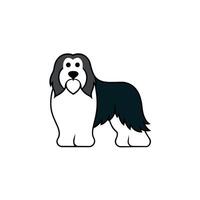 Bearded Collie dog goes icon illustration vector