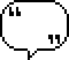 8bit retro game pixel speech bubble balloon with quotation marks, icon sticker memo keyword planner text box banner png