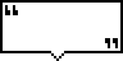 8bit retro game pixel speech bubble balloon with quotation marks, icon sticker memo keyword planner text box banner png
