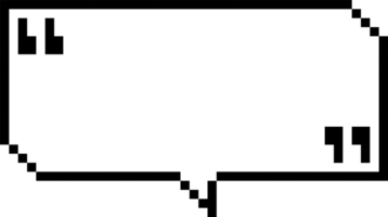 8bit retro game pixel speech bubble balloon with quotation marks, icon sticker memo keyword planner text box banner png