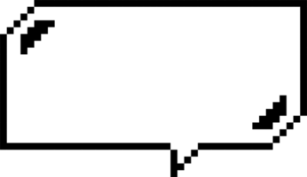 8bit retro game pixel speech bubble balloon icon sticker memo keyword planner text box banner png