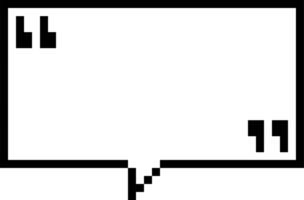 8bit retro game pixel speech bubble balloon with quotation marks, icon sticker memo keyword planner text box banner png