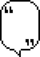 8bit retro game pixel speech bubble balloon with quotation marks, icon sticker memo keyword planner text box banner png