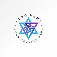 Logo design graphic concept creative premium stock initial D or G font 6 pointed star hexagram. Related to monogram typography branding sheriff vector