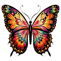 A butterfly with intricate and colorful wing patterns stands png