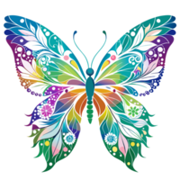 A butterfly with intricate and colorful wing patterns stands png