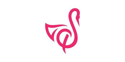 logo design combination of music icon and swan, beautiful, feminine. logo design template, icon, , symbol, creative, idea. vector