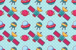 outer space element theme illustration seamless pattern background vector