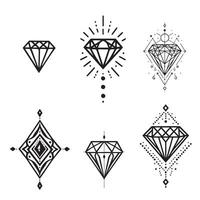 diamond tattoo ilustration vector