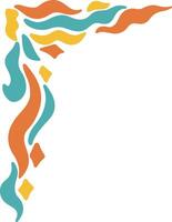 Retro Groovy Border Corner. Illustration in Abstract Design. vector