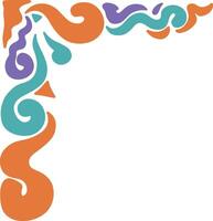 Retro Groovy Border Corner. Illustration in Abstract Design. vector