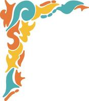 Retro Groovy Border Corner. Illustration in Abstract Design. vector