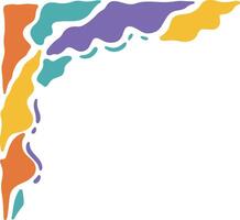 Retro Groovy Border Corner. Illustration in Abstract Design. vector