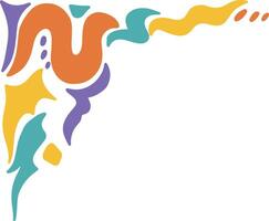Retro Groovy Border Corner. Illustration in Abstract Design. vector