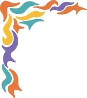 Retro Groovy Border Corner. Illustration in Abstract Design. vector