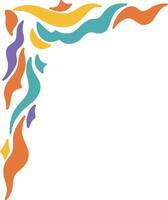Retro Groovy Border Corner. Illustration in Abstract Design. vector