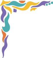 Retro Groovy Border Corner. Illustration in Abstract Design. vector