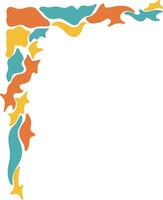 Retro Groovy Border Corner. Illustration in Abstract Design. vector