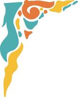 Retro Groovy Border Corner. Illustration in Abstract Design. vector