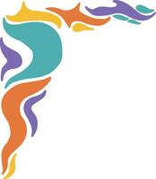 Retro Groovy Border Corner. Illustration in Abstract Design. vector