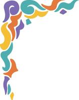 Retro Groovy Border Corner. Illustration in Abstract Design. vector