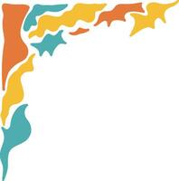 Retro Groovy Border Corner. Illustration in Abstract Design. vector
