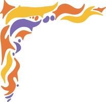Retro Groovy Border Corner. Illustration in Abstract Design. vector