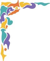 Retro Groovy Border Corner. Illustration in Abstract Design. vector