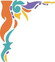 Retro Groovy Border Corner. Illustration in Abstract Design. vector