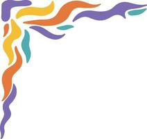 Retro Groovy Border Corner. Illustration in Abstract Design. vector