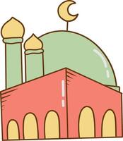 Ramadan Kareem Doodle Element with Cartoon Design. Illustration on a White Background vector