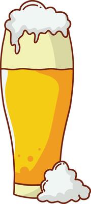 Beer Mugs Illustration with Cartoon Style. Isolated on White Background.