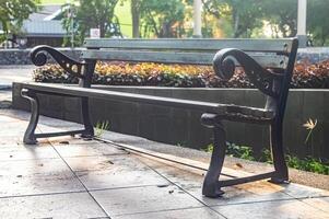 bench in spring park or downtown photo