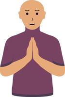 Muslim Greeting Pose Eid Character. Isolated on White Background. vector