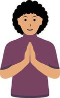 Muslim Greeting Pose Eid Character. Isolated on White Background. vector