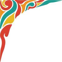 Retro Groovy Border Frame Corner with Abstract Decoration. Isolated on a White Background. vector