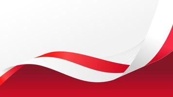 wavy red and white abstract background with copy space for text. indonesia noational day vector