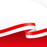 wavy red and white abstract background with copy space for text. indonesia noational day vector