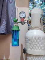an oxygen cylinder regulator for respiratory aids in hospitals for medical purposes photo
