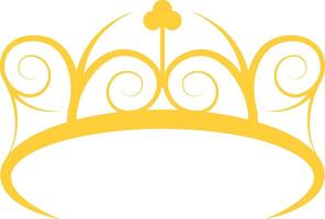 Golden Crown Tiara Icon Isolated on a White Background. Illustration in Flat Style. vector