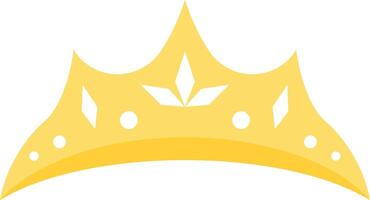 Golden Crown Tiara Icon Isolated on a White Background. Illustration in Flat Style. vector