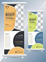 Simple minimal corporate rollup banner template design vector